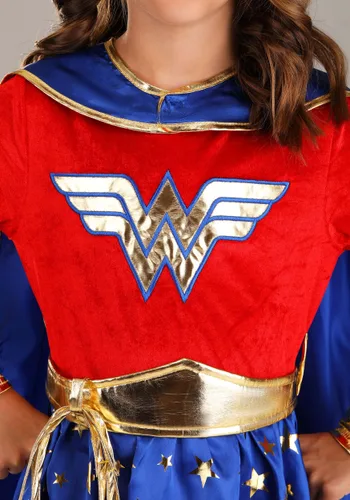 Vista 4 de Disfraz de Vestido Manga Larga de Wonder Woman para Niñas Multicolor