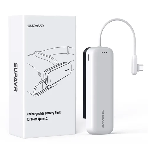 Vista 8 de SUPAVR Rechargeable Battery Pack for Oculus Quest 2 Accessories,4000mAh Power for VR,Compatible Elite Strap and Original Strap Lightweight