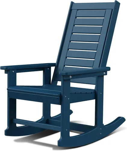 Vista 25 de GREENVINES Oversized Outdoor Rocking Chair, HDPE Rocker, Aqua