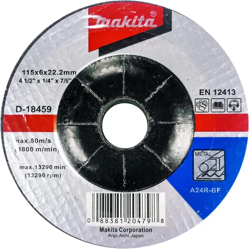 Vista 3 de Makita Paquete de 5 muelas abrasivas de 4.5 pulgadas para amoladoras - Rectificado agresivo para metal - 4-1/2 x 1/4 x 7/8 pulgadas