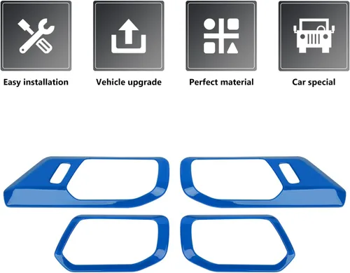 Vista 4 de RAZPOY Recubrimiento para Manija Interior de Puerta Compatible con Ford Bronco 2021-2025 Accesorios de Interior, Azul