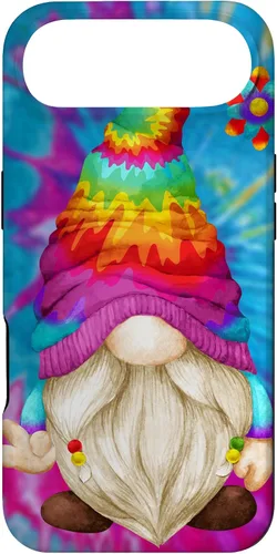 Vista 27 de Funda de gnomo de signo de paz para mujer, diseño de gnomo hippie de teñido anudado para iPhone 16