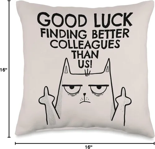Vista 4 de New Job Gifts & Funny Farewell Coworker Ideas New Job Farewell, Colleague & Coworker Leaving Almohada para hombres y mujeres, 16 x 16 pulgadas