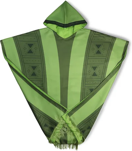Vista 3 de Bruno - Disfraz de Bruno, poncho para hombre, capa verde, disfraz de Halloween, cosplay