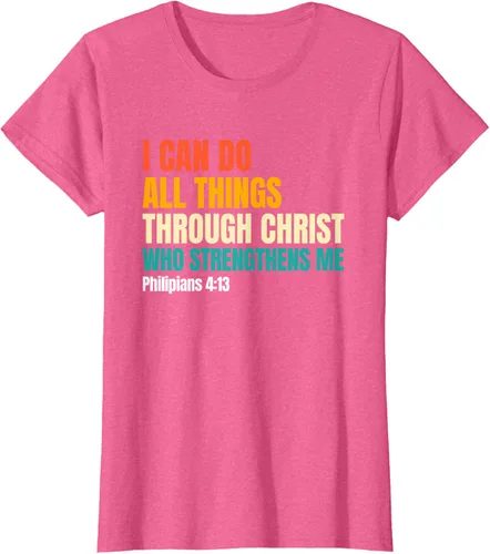 Vista 43 de I Can Do All Things Through Christ Christian Faith Camiseta, Negro, S