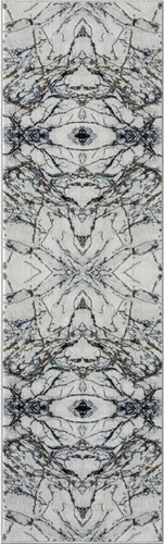 Vista 3 de LUXE WEAVERS Alfombra de área azul abstracta con efecto mármol 2x7