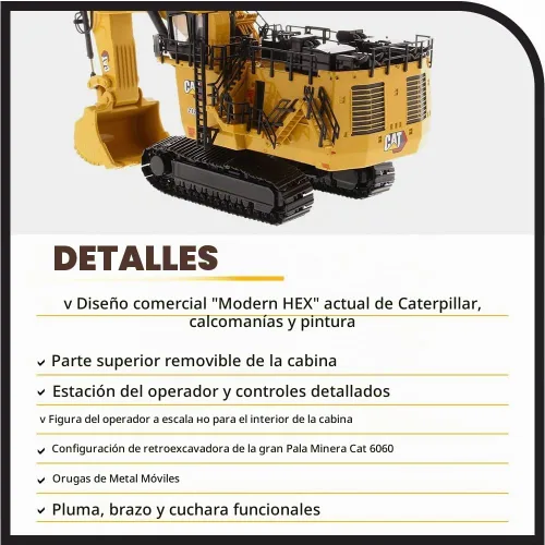 Vista 4 de Pala hidráulica para minería Caterpillar 6060 1:87 Diecast Masters - 85651 - Serie High Line