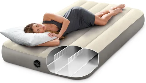Vista 8 de Intex 64101E Dura-Beam Standard Series Colchón inflable de una sola altura, con válvulas extra anchas 2 en 1, soporta hasta 300 libras