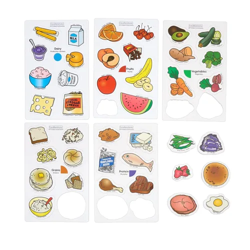 Vista 6 de Excellerations My Healthy Plate Magnet Nutrition and Food Activity Set for Kids Pack of 4 A partir de 3 años, PreK+, paquete de 4 para niños
