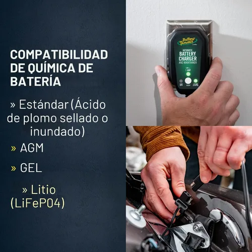 Vista 8 de Battery Tender Junior 12V, cargador y mantenedor de batería de 800mA para baterías de ácido plomado y de litio - Cargador de batería conmutable