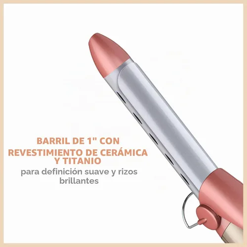 Vista 2 de [Usado] CONAIR - Plancha rizadora de cerámica con titanio con función antiencrespamiento de 1 pulgada Infinitipro