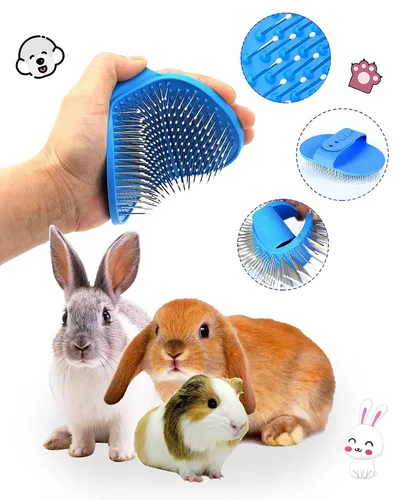 Vista 5 de 10 in 1 Pet Grooming Kit Dog Cat Rabbit Grooming Tools with Bath Brush Nail Clipper File Comb Toothbrush Set for Small Animals
