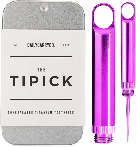 Vista 12 de DAILYCARRYCO. Soporte para palillos de dientes de titanio TiPick - Portátil de metal para viajes - Palillo mondadientes reutilizable EDC micro