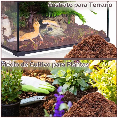 Vista 6 de Legigo 2 Pack Sustrato de fibra de coco comprimida - 100% fibra de coco orgánica en bloque para cama de reptiles, sustrato natural de cáscara