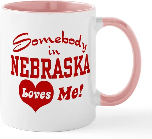 Vista 101 de CafePress I Love Nebraska Taza de café de cerámica de 11 oz (11.0 fl oz)