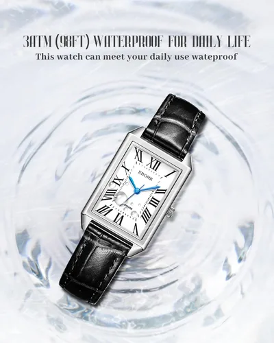 Vista 2 de Reloj clásico de cuarzo para mujer, elegante y resistente, con correa de piel de vacuno, perfecto para cualquier ocasión
