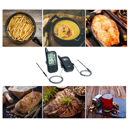Vista 10 de TFA Dostmann Termómetro inalámbrico para carne de barbacoa Küchen-Chef, 14.1511.01, incluye sonda doble, tipos de carne preprogramados, termómetro