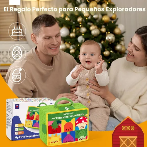 Vista 9 de hahaland Juguetes para bebés de 6 a 12 meses – Frutas Verduras Jardín Planta Granja Peluche 6 Month Old Montessori Sensory Toys Carrot Flower with