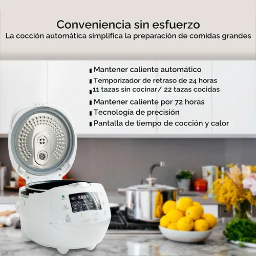 Vista 2 de MAGiC COM Arrocera digital multifuncional para 10 tazas sin cocinar (20 tazas cocidas), olla eléctrica programable 15 en 1 para arroz y granos