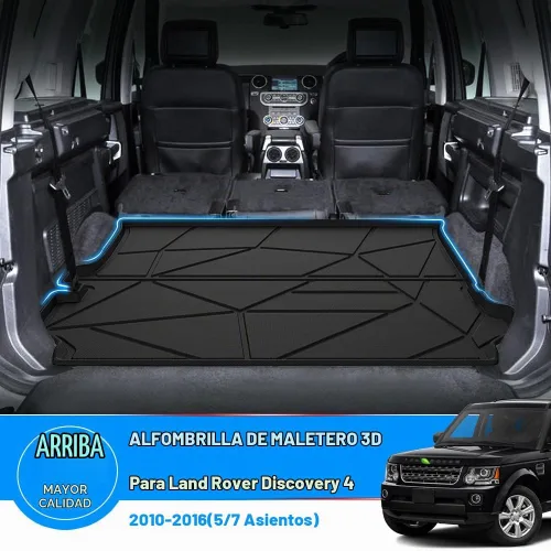 Vista 2 de KUST Alfombrilla de carga para maletero para Land Rover Discovery 4 LR4 2010-2016 (5/7 asientos) Cubierta trasera de goma Discoery 4 accesorios