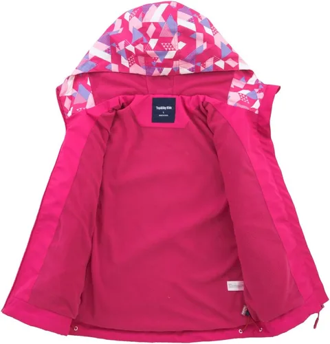 Vista 3 de M2C Chaqueta cortavientos con capucha para niños y niñas con forro polar impermeable