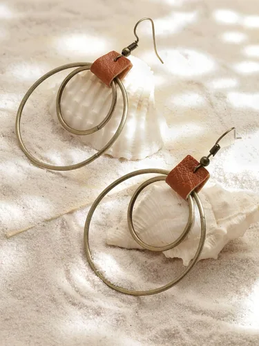 Vista 4 de MINACHI Aretes colgantes estilo hippie, estilo bohemio, vintage, regalo de joyería de verano para mujer, Acero inoxidable, No es una piedra preciosa