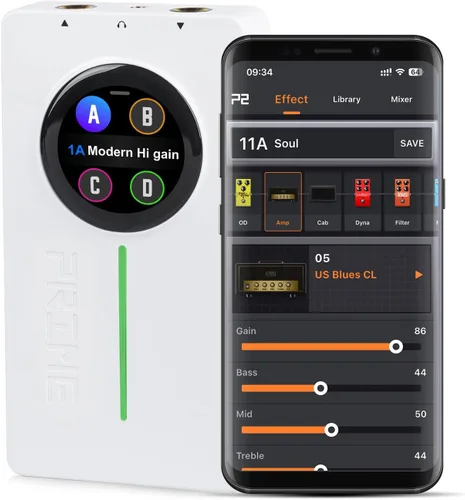 Vista 16 de MOOER Amplificador de auriculares con procesador multiefectos M1, pedales de guitarra bajo con 128 modelos de efectos de guitarra, 21 modelos