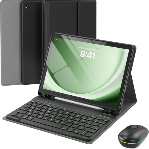 Vista 9 de Funda para Samsung Galaxy Tab A9/A11 Plus con teclado, para A9+ 2023/A11+ 2025 11 pulgadas, funda para tableta con teclado inalámbrico desmontable