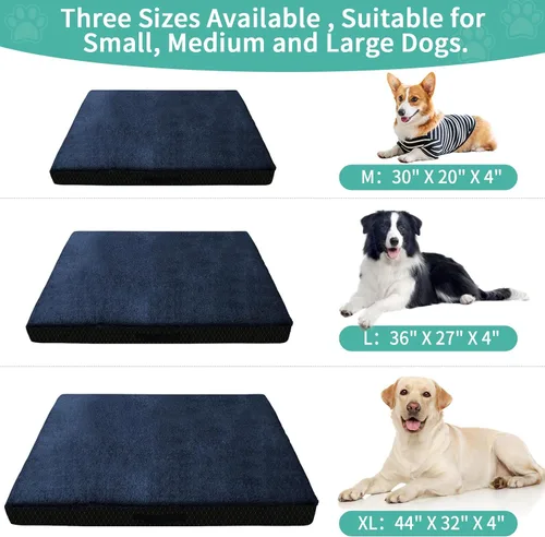 Vista 2 de COSHNIBI Fundas de cama de repuesto lavables para perro, fundas de cama impermeables, repuesto de felpa suave con cremallera y extraíbles para Azul