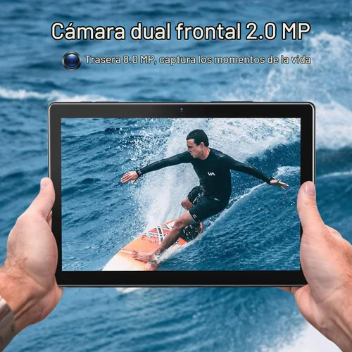 Vista 6 de PRITOM Tablet Android de 10 pulgadas, M10, tableta Android de 64 GB, pantalla táctil IPS HD de 10.1 pulgadas, GPS, FM, procesador de cuatro núcleos