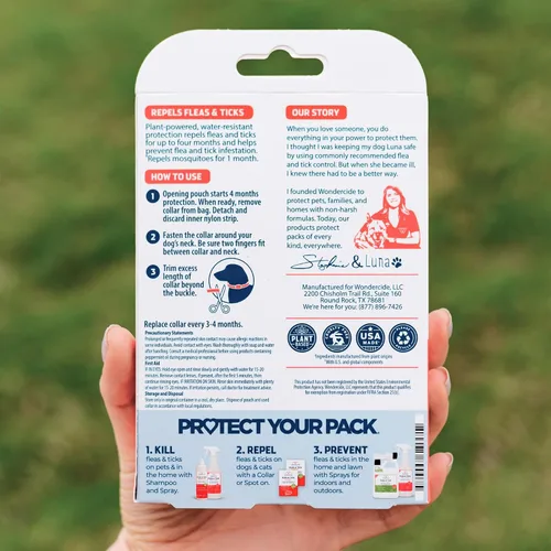 Vista 2 de Wondercide Collar para perro con aceites esenciales naturales, protección 1 collar