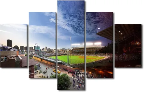 Vista 77 de Arte para pared, lienzo para estadio deportivo, arte para pared, diseño de campo de Wrigley en Chicago, pinturas de Chicago, impresiones sobre