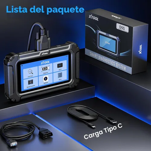 Vista 9 de XTOOL D5S OBD2 escáner, 16 reinicios, herramienta de escaneo de transmisión ABS SRS del motor Car Scanner for EPB/Throttle/Crank Sensor Relearn