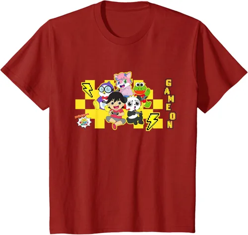 Vista 46 de Ryan's World Game On Characters Camiseta, Negro, S
