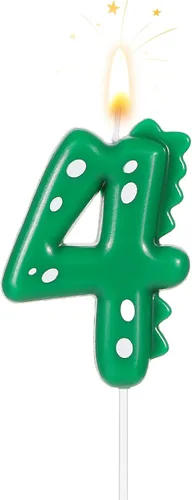 Vista 9 de Velas con números de cumpleaños, velas de dinosaurio de 2.8 pulgadas, velas de cumpleaños para tartas, velas de dinosaurio, decoración de fiestas