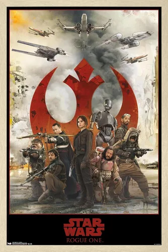 Vista 7 de Trends International Star Wars: Rogue One - Póster de pared de montaje, 14.725 x 22.375 pulgadas, versión enmarcada de madera de granero