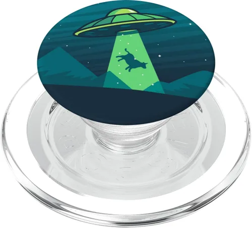 Vista 8 de Extranjeros Secuestro de vaca en el plato de UFO volador – PopSockets Grip y soporte para teléfonos y tabletas