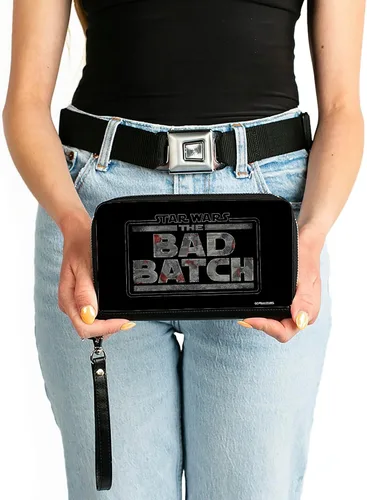 Vista 3 de Buckle-Down Cartera rectangular de poliuretano con cremallera alrededor de Star Wars The Bad Batch, 7.5 x 4.5 pulgadas, Star Wars el lote malo