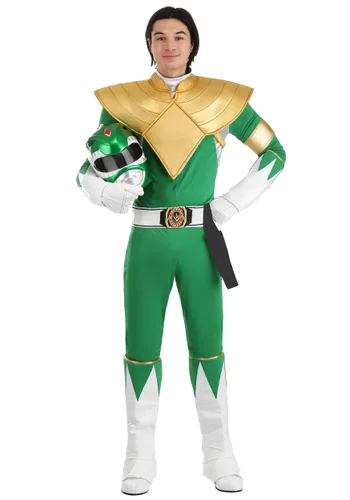 Vista 3 de Disfraz auténtico para hombre de Power Rangers Green Ranger Multicolor