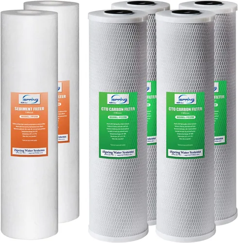 Vista 16 de iSpring F2WGB22B Juego de repuesto de filtro de agua de 2 etapas de 4.5 x 20 pulgadas para toda la casa con cartuchos de bloque de sedimentos