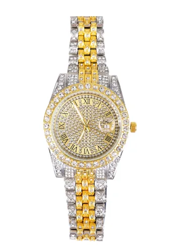 Vista 5 de Accesorio de Reloj Dorado Bling para Disfraz Multicolor