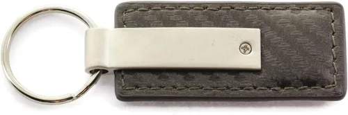 Vista 2 de Au-TOMOTIVE GOLD - Llavero rectangular de cuero de fibra de carbono para cargador Dodge (plomo), plomizo