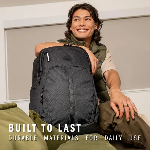Vista 7 de adidas Mochila unisex Prime para trabajo, bolsa para laptop, mochila de viaje para mujeres y hombres con compartimento acolchado para laptop, Negro
