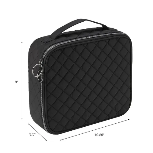 Vista 10 de Scünci by Conair - Estuche de maquillaje para maquillaje, bolsa de maquillaje, organizador de viaje para mujeres, color negro