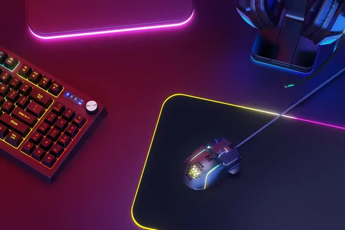 Vista 8 de WolfLawS Mouse para juegos con cable mouse USB para computadora y juegos con 12 modos retroiluminados RGB ajustable de alta precisión de 12800 DPI
