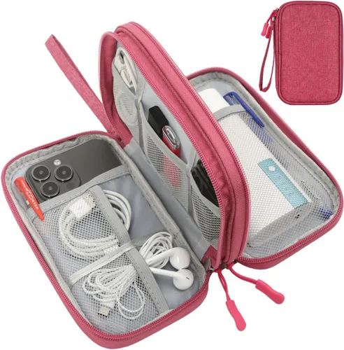 Vista 11 de CAAORDKSO Bolsa Organizadora de Electrónicos para Viaje, Estuche Pequeño Organizador de Cables Impermeable, Bolsa de Accesorios, Estuche Electrónico