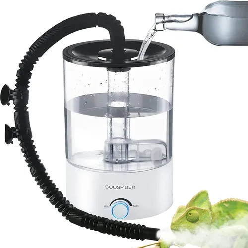 Vista 10 de Coospider Mister nebulizador de reptiles de 3.8L, humidificador silencioso de reptiles para tanque de reptiles, humidificadores de terrario con tubo