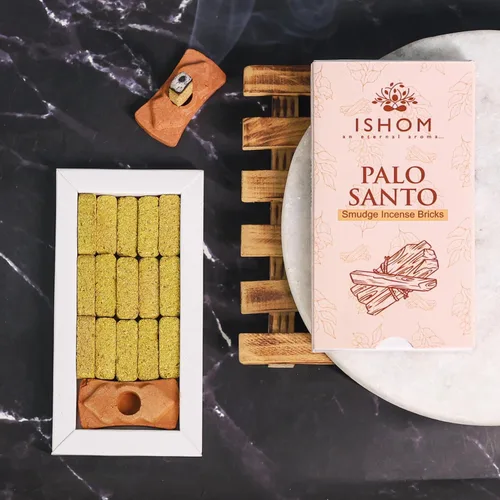 Vista 10 de Smudge - Juego de 45 ladrillos de incienso, Palo Santo, salvia blanca, sandalias Oudh para limpieza de energía negativa y protección, aromaterapia