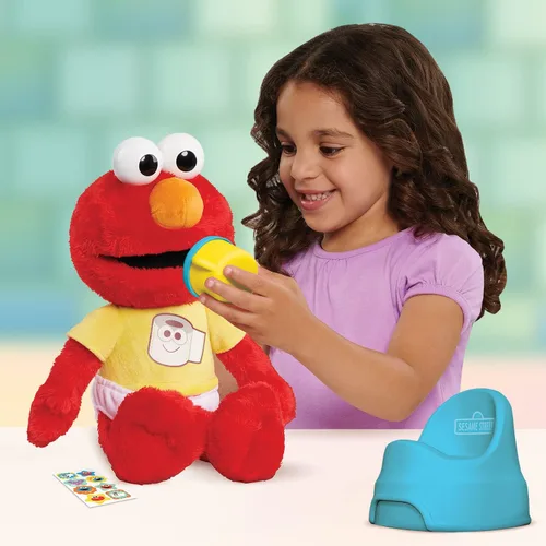 Vista 2 de SESAME STREET Potty Time Elmo - Peluche sostenible de 12 pulgadas, sonidos y frases, herramienta de entrenamiento para ir al baño, juguetes