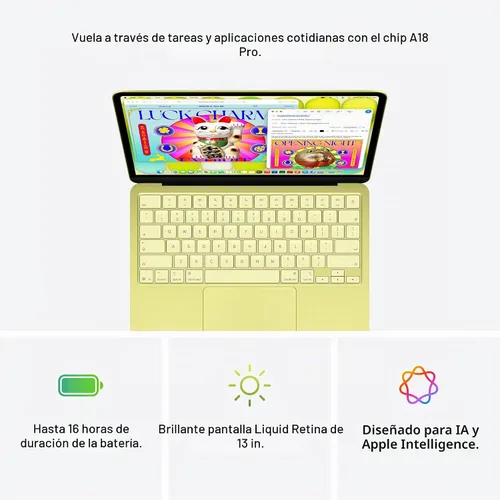 Vista 5 de Apple Laptop MacBook Neo 2026 de 13 pulgadas con chip A18 Pro: diseñada para inteligencia artificial y Apple Intelligence, pantalla de retina